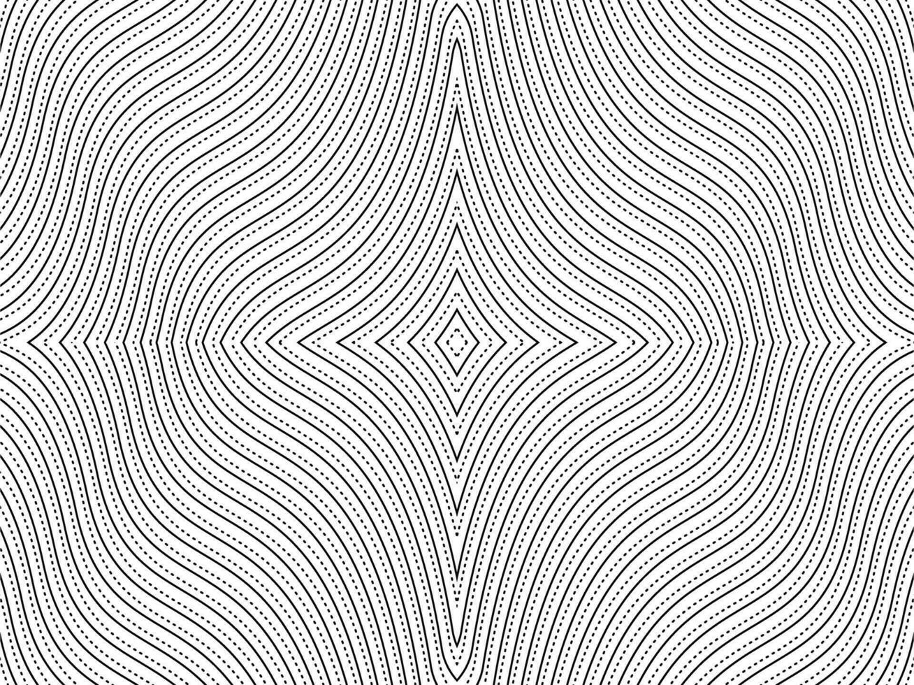 Optical Illusion Created from Artistic Lines Motifs Pattern, can use for Decoration, Background, Ornate, Fabric, Fashion, Textile, Carpet Pattern, Tile or Graphic Design Element. Vector Illustration