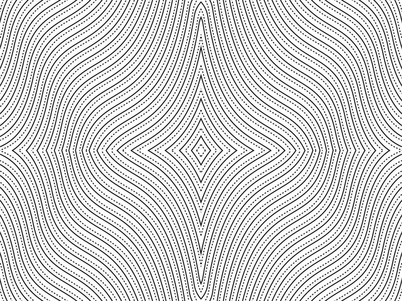 Optical Illusion Created from Artistic Lines Motifs Pattern, can use for Decoration, Background, Ornate, Fabric, Fashion, Textile, Carpet Pattern, Tile or Graphic Design Element. Vector Illustration