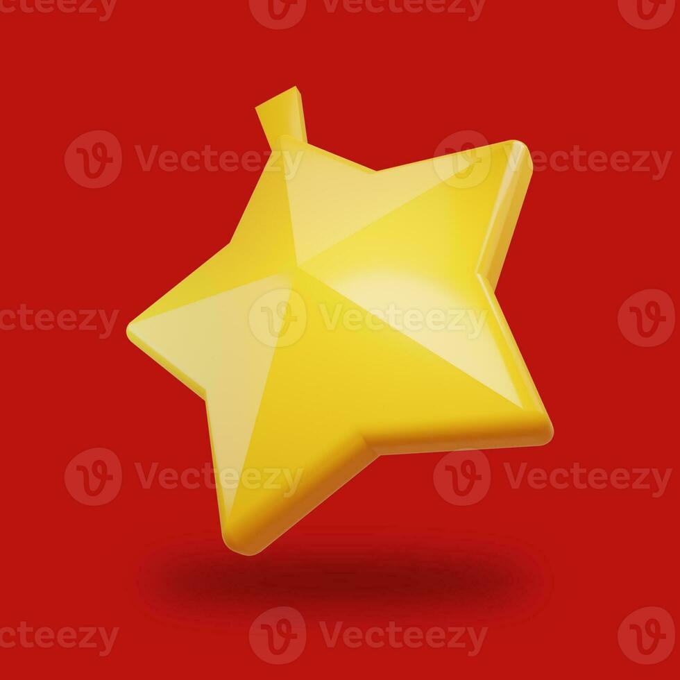 Christmas star icon 3D render illustration photo