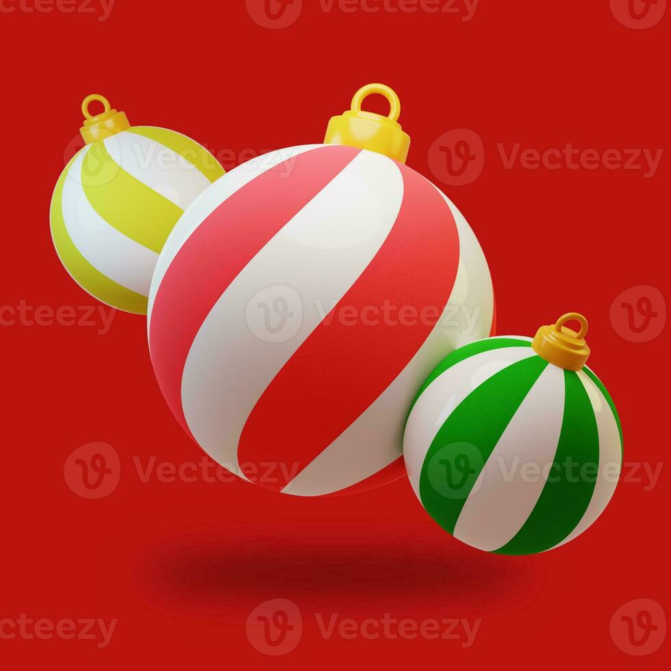 Christmas ball icon 3D render illustration photo