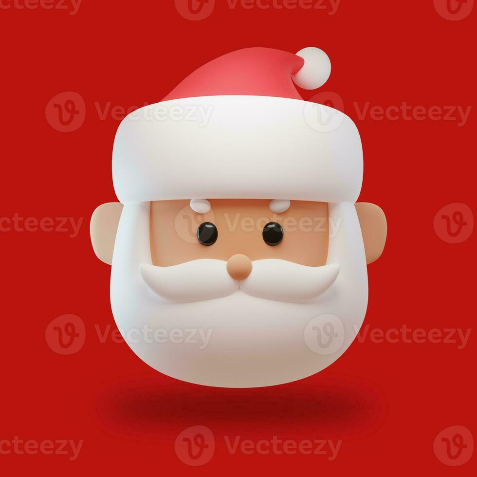 Santa Claus icon 3D render illustration photo
