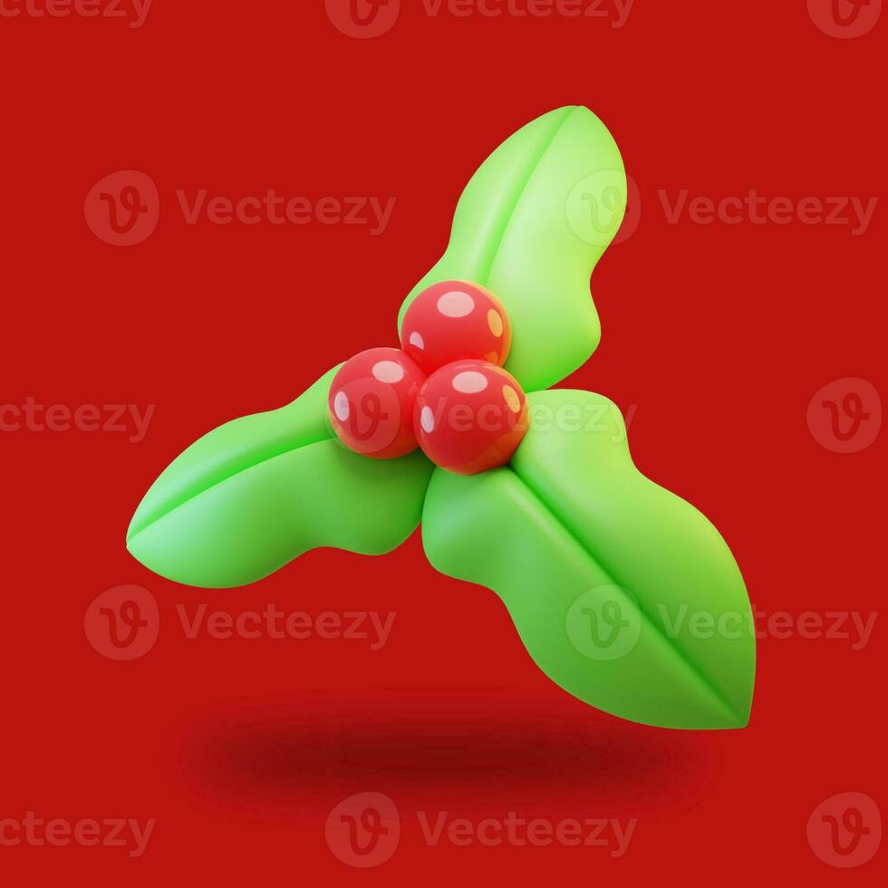 Christmas mistletoe icon 3D render illustration photo