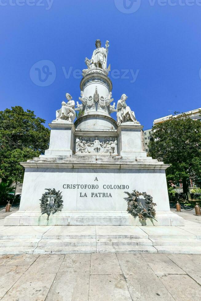 cristóbal Colón Monumento - Génova, Italia foto