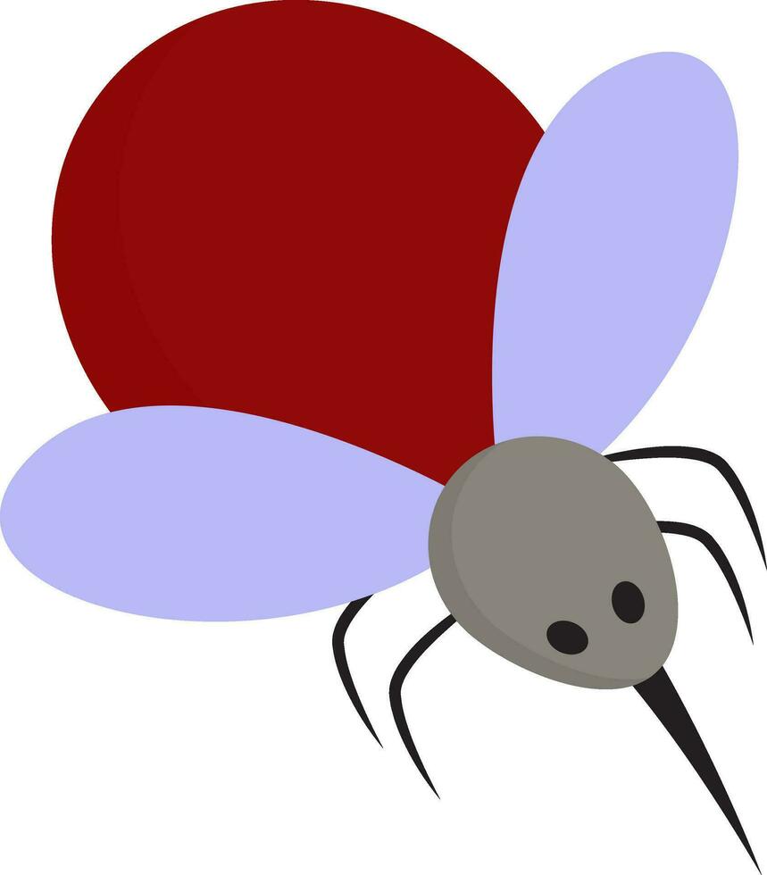 Red mosquito, vector or color illustration.