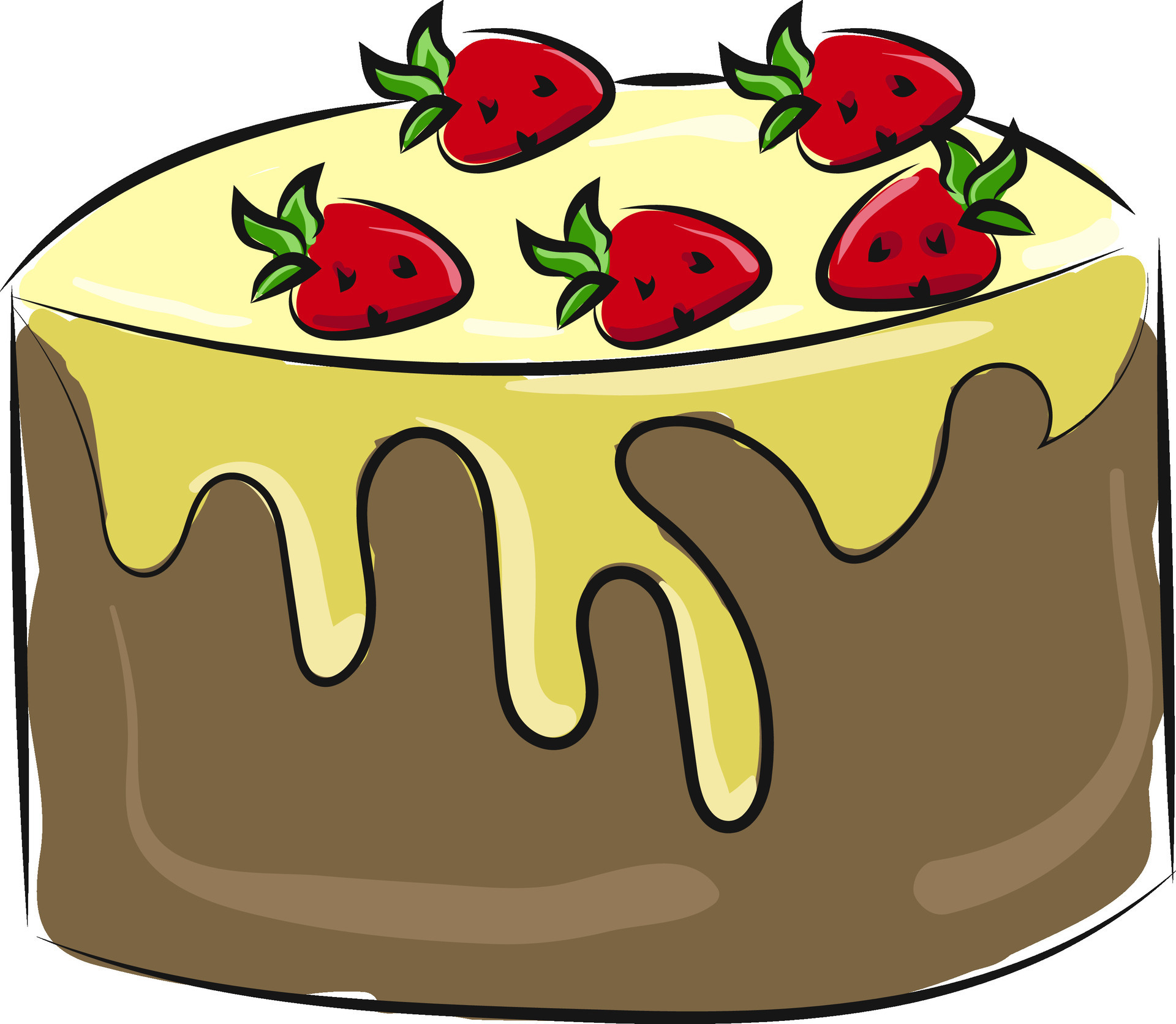 Strawberry cake, vector or color illustration. 35431007 Vector Art at