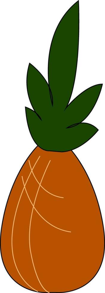 Brown pineapple , vector or color illustration
