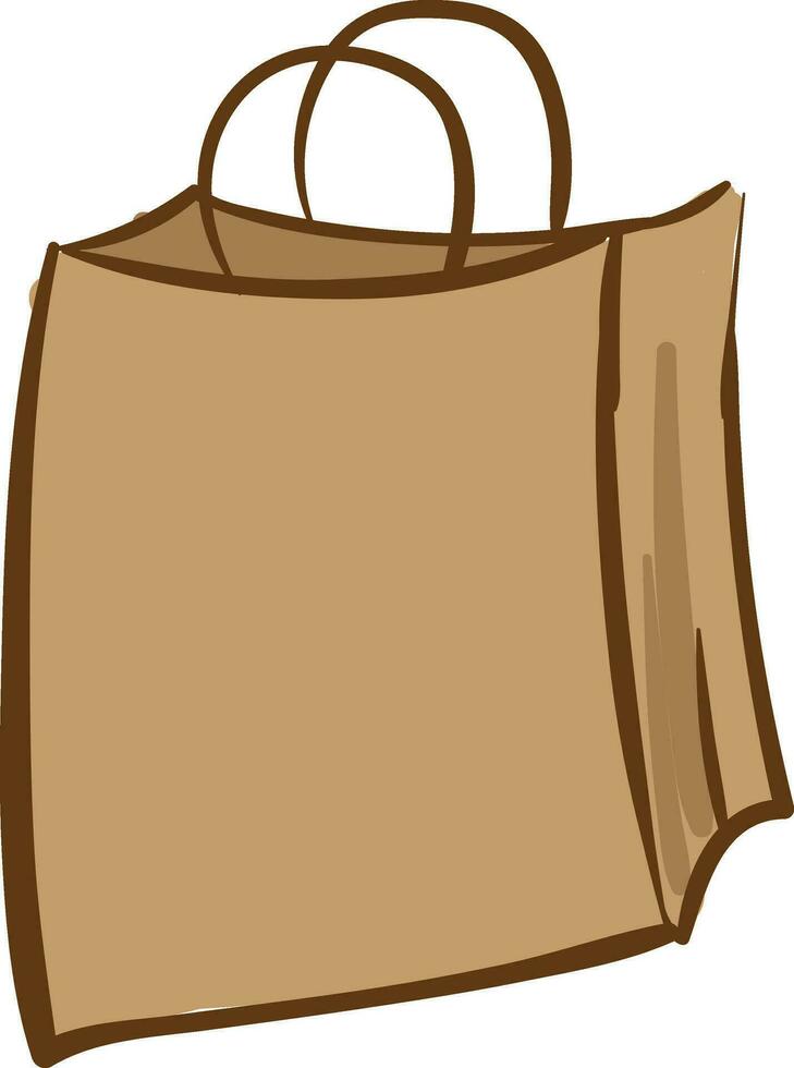 Brown paper bag , vector or color illustration