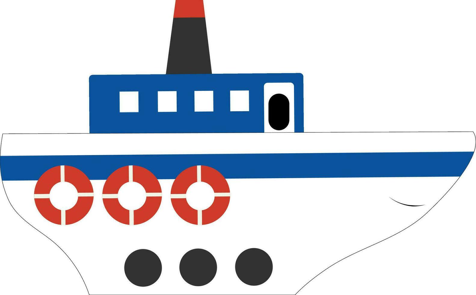 A big ship , vector or color illustration