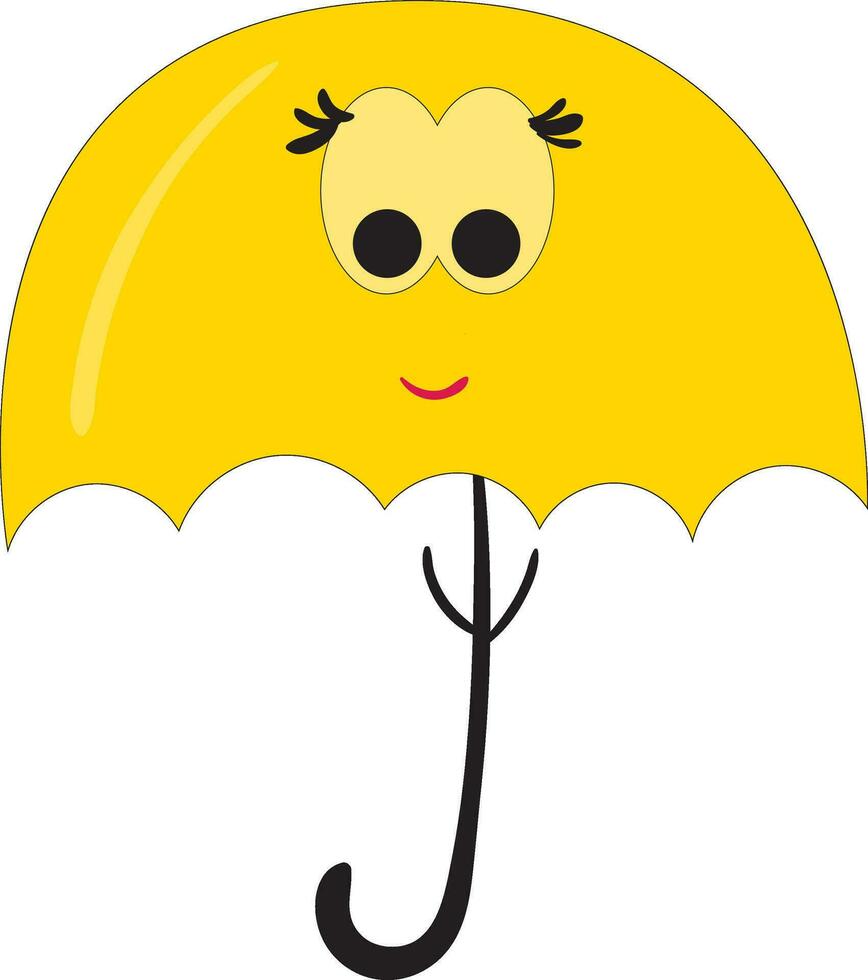 The yellow sweet umbrella , vector or color illustration.