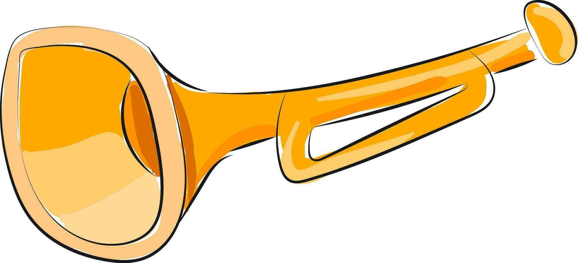 Trumpet, vector or color illustration.