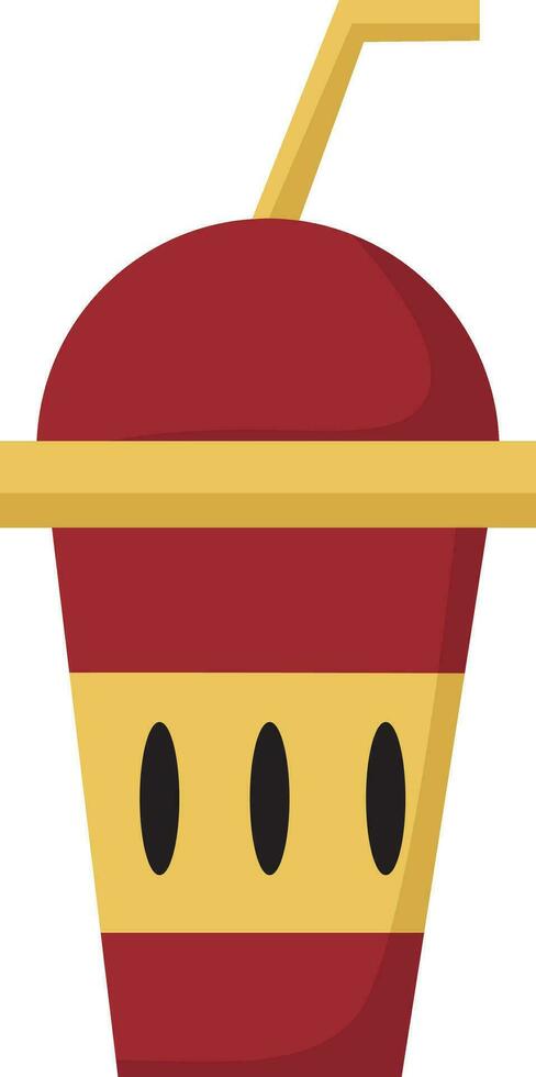 A red and sandle cup with juice, vector or color illustration