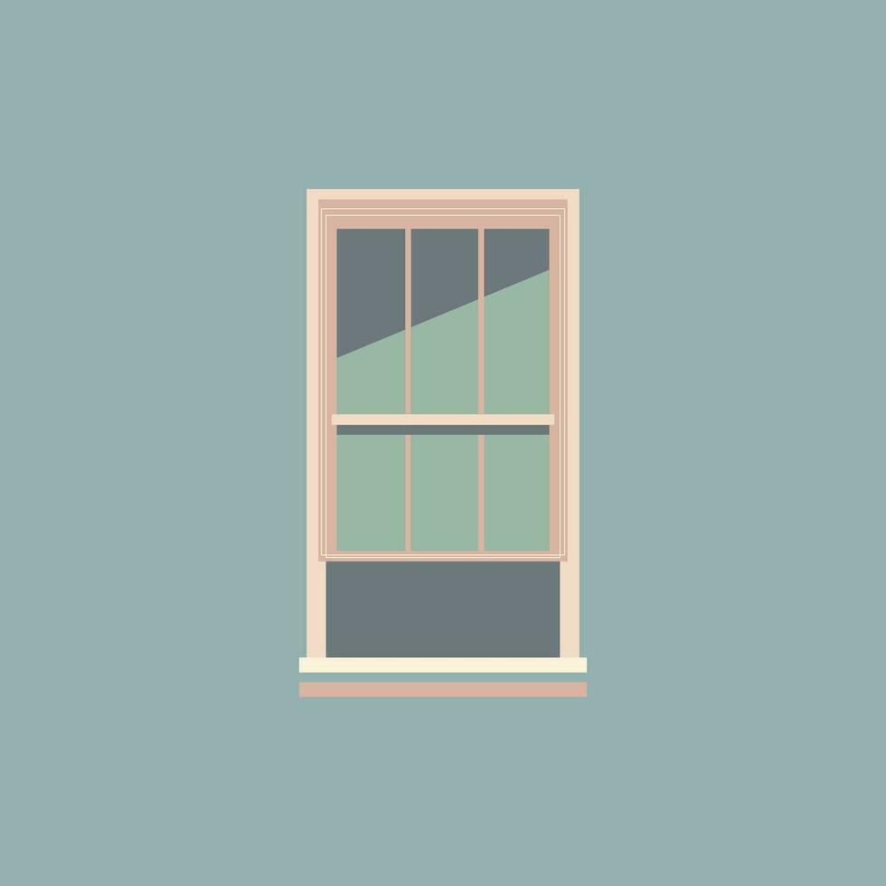 A color illustration of a half opened window, vector or color illustration.