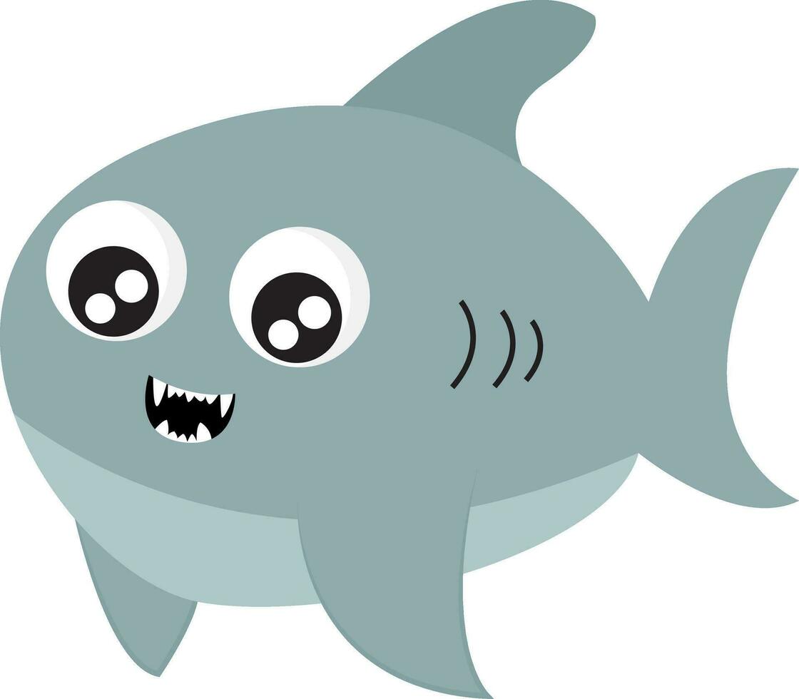 Cute baby shark , vector or color illustration