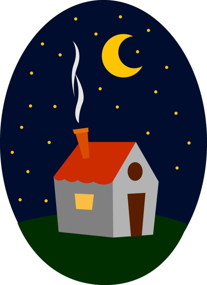 A beautiful tiny house , vector or color illustration