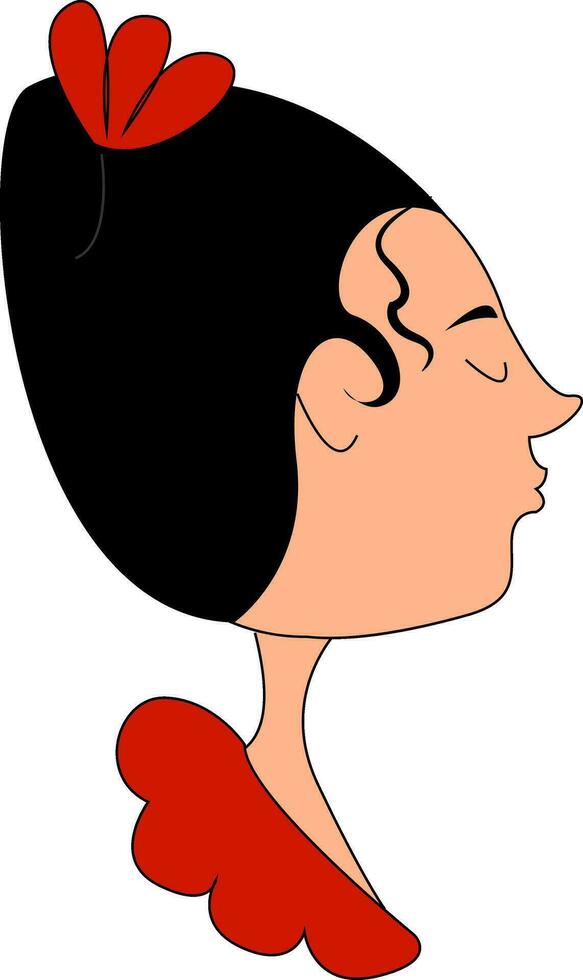 un color ilustración de un mujer con rojo vestido, vector o color ilustración.