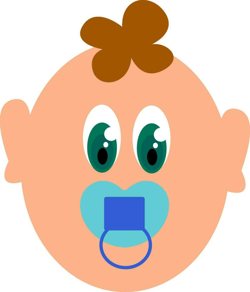 Baby with pacifier, vector or color illustration