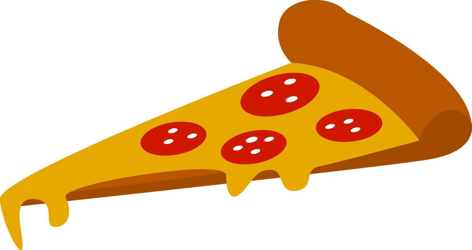 Pizza slice, vector or color illustration.