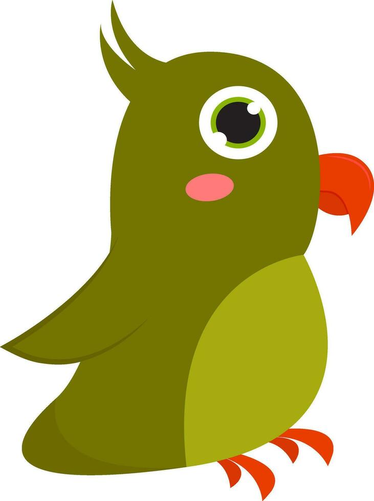 Little parrot, vector or color illustration.