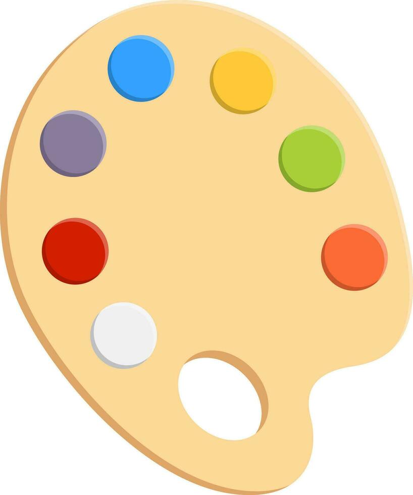 Painting palette, vector or color illustration.