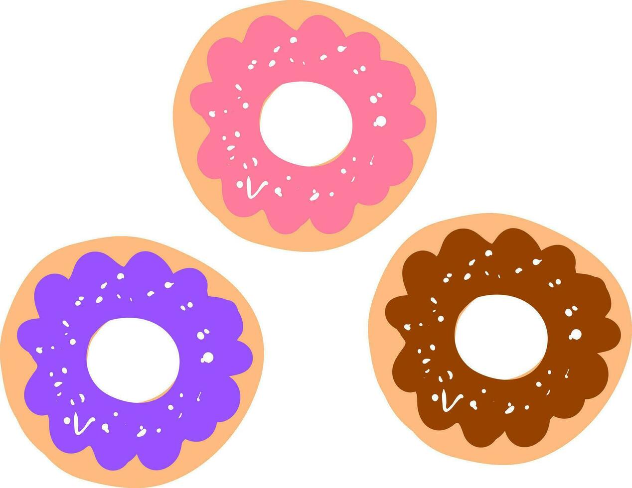 Multi color doughnuts, vector or color illustration.