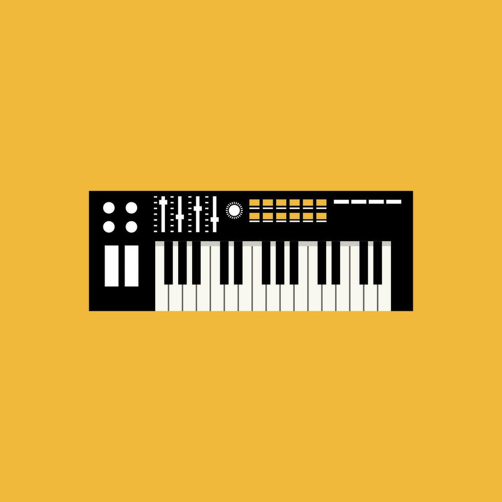 electrónico piano, vector o color ilustración.