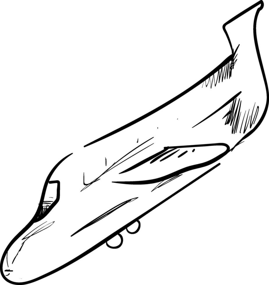 Landing plane sketch, vector or color illustration.