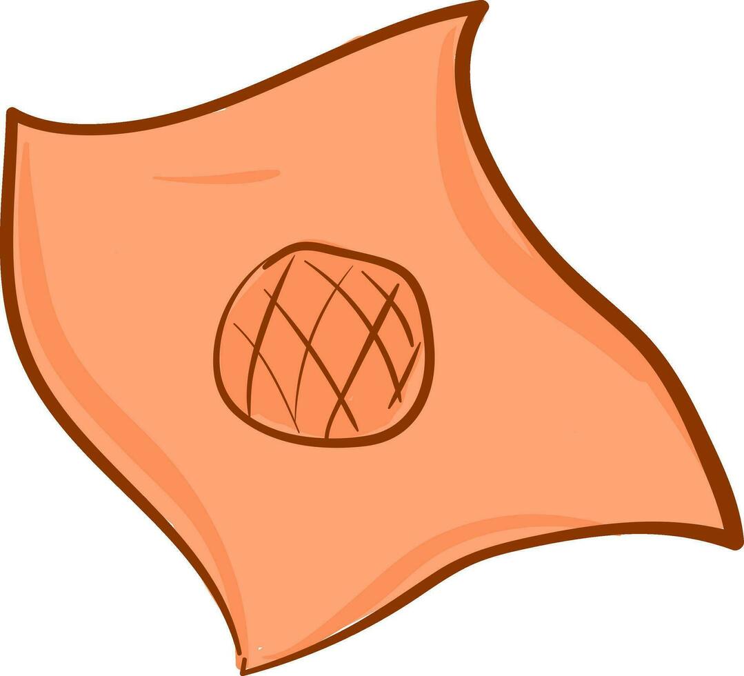 Orange blanket, vector or color illustration.