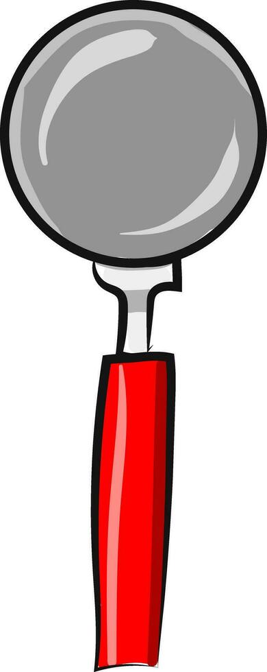 Magnifying glass used for observing small objects, vector or color illustration.