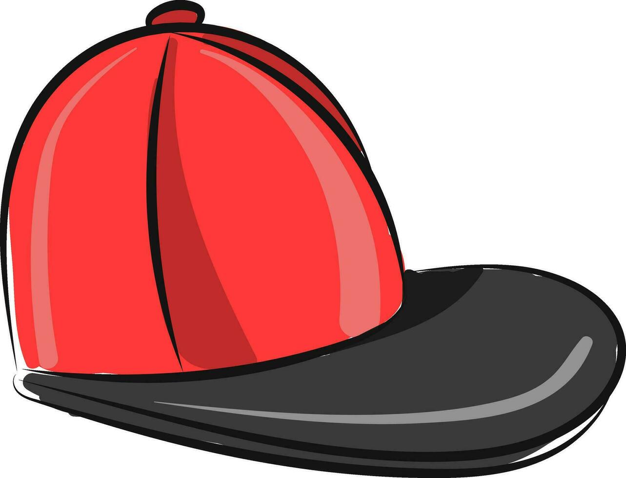 Red cap, vector or color illustration.