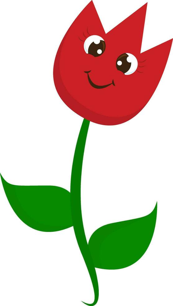 linda rojo flor, vector o color ilustración.