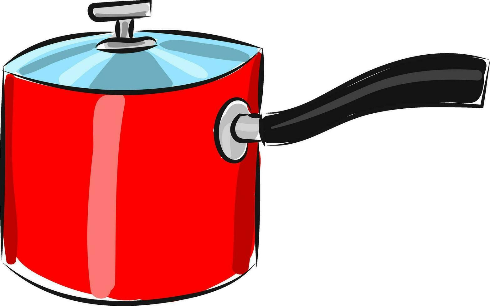 Red pan, vector or color illustration.