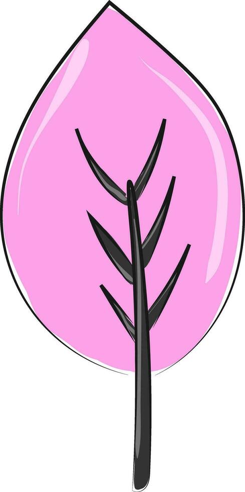Pink tree, vector or color illustration.