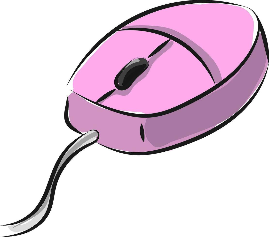 Pink mouse for girls, vector or color illustration.