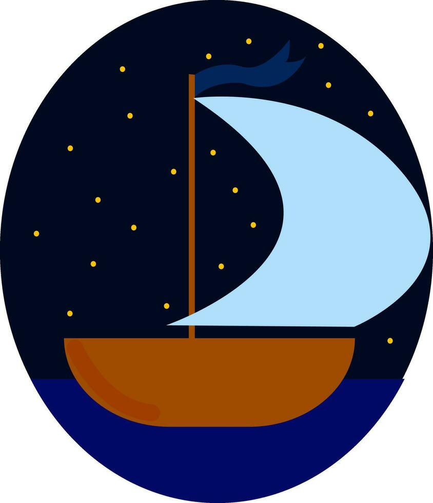 noche bote, vector o color ilustración.