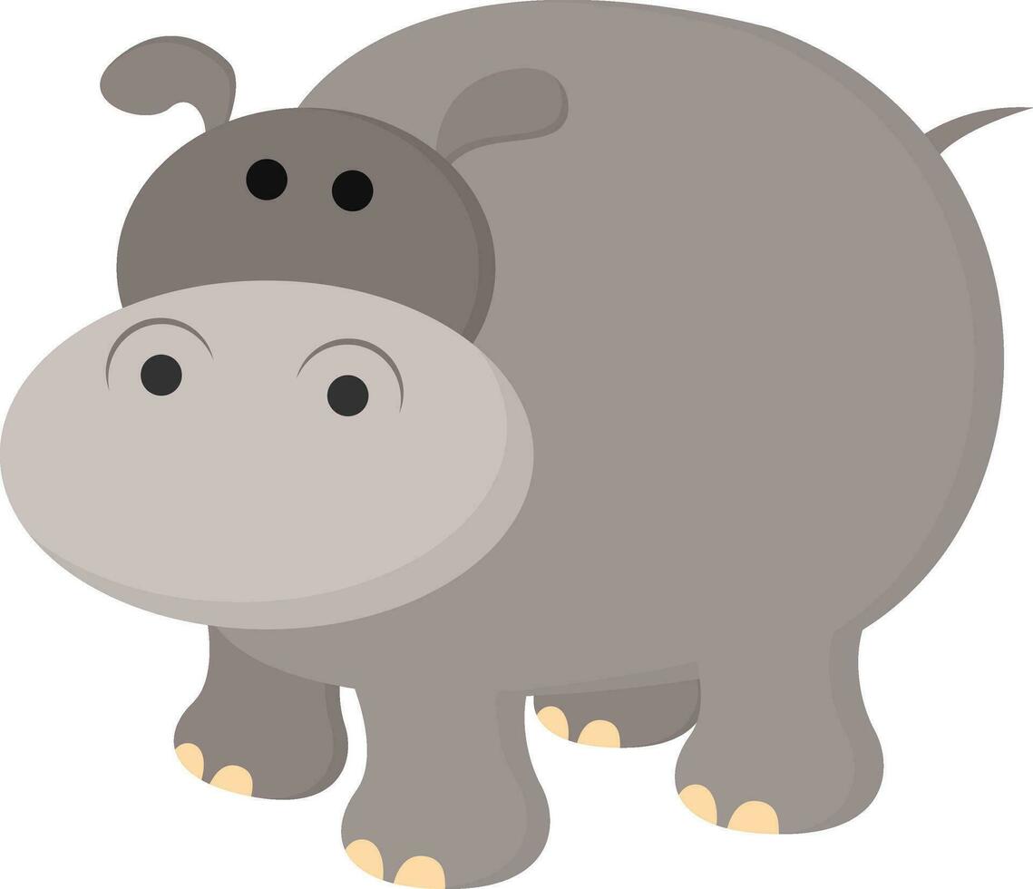 Hippopotamus, vector or color illustration.