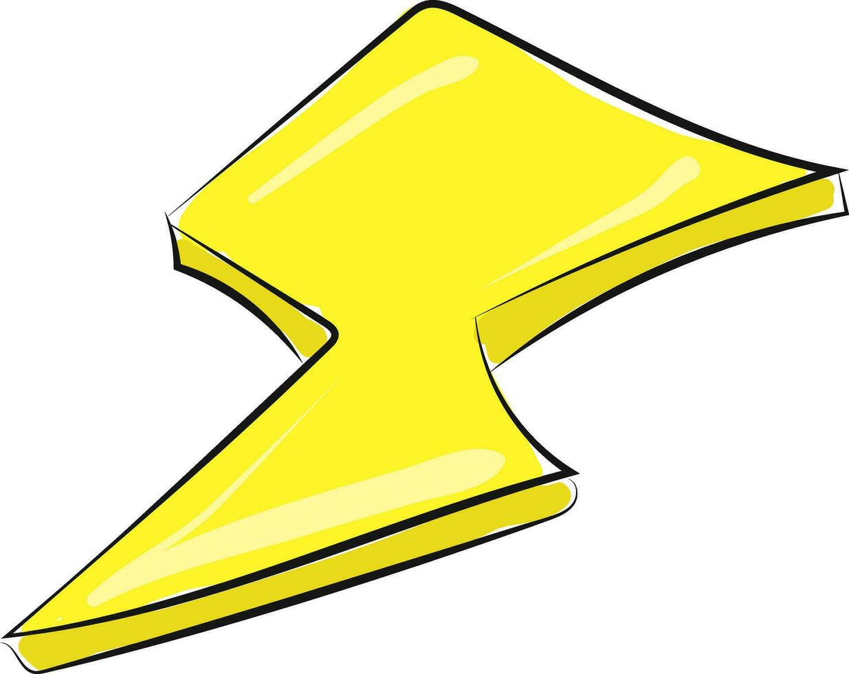Yellow lightning, vector or color illustration.