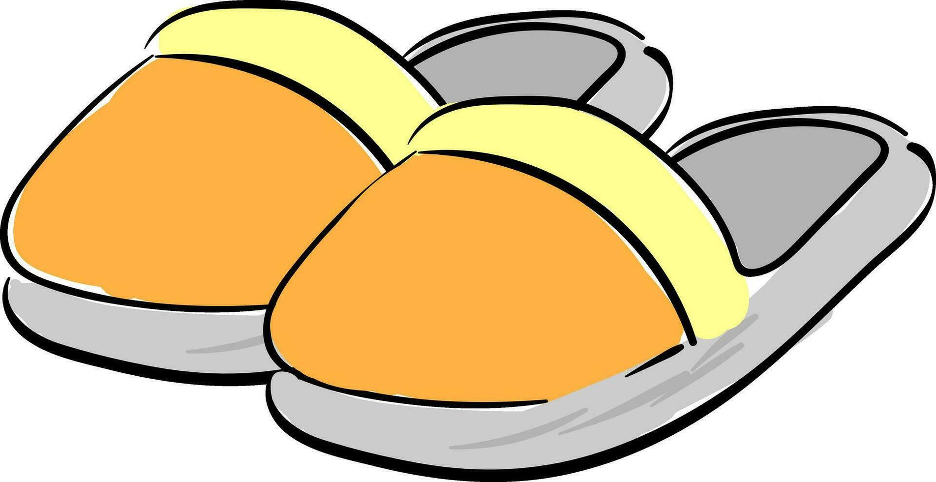 Home slippers, vector or color illustration.