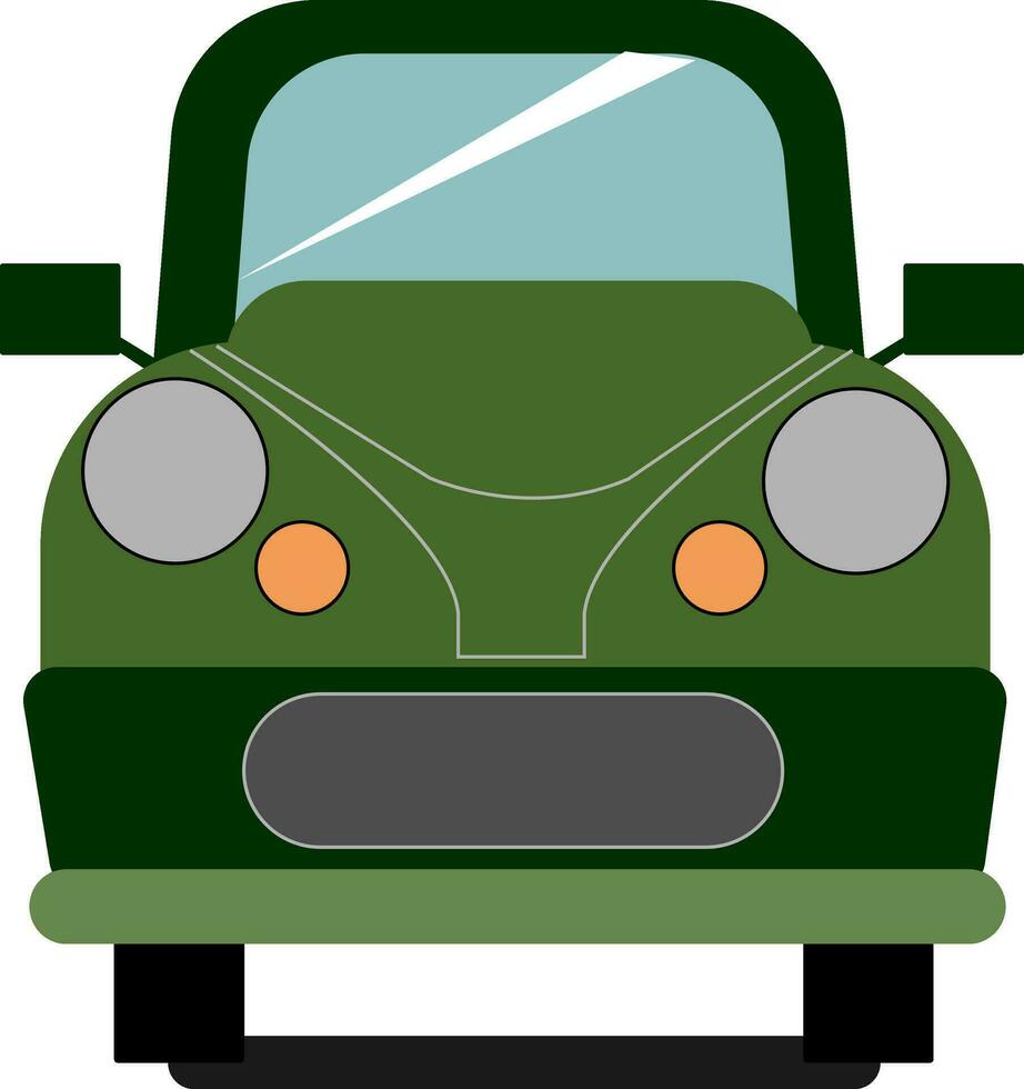 Dashing green colour car, vector or color illustration.