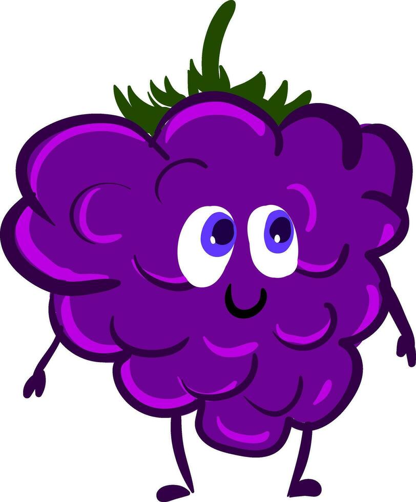 Happy blackberry, vector or color illustration.