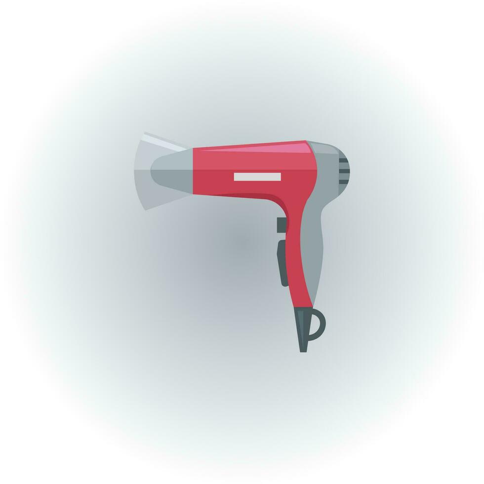 Electric hair drier, vector or color illustration.