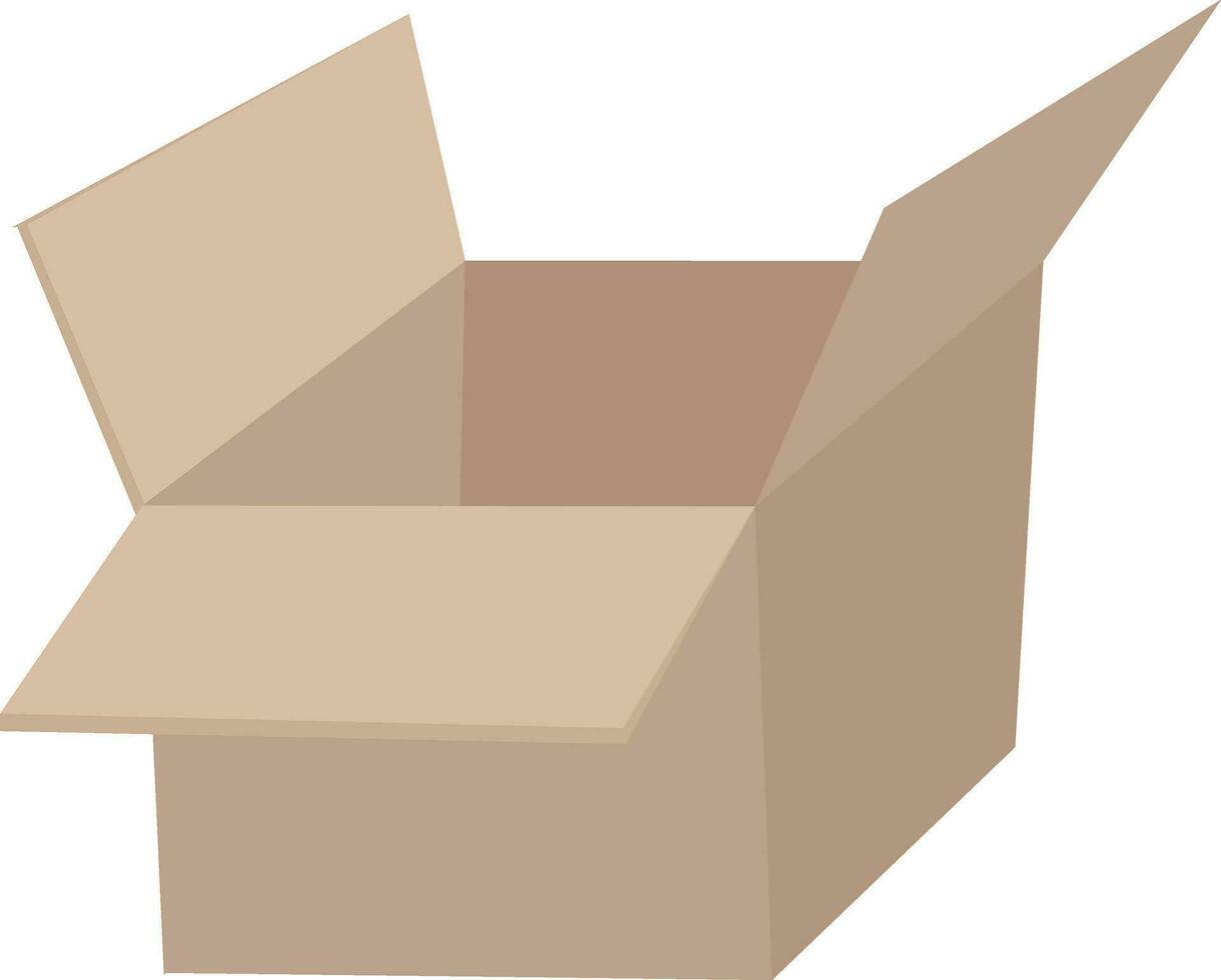 Image of empty box - corrugated box, vector or color illustration.