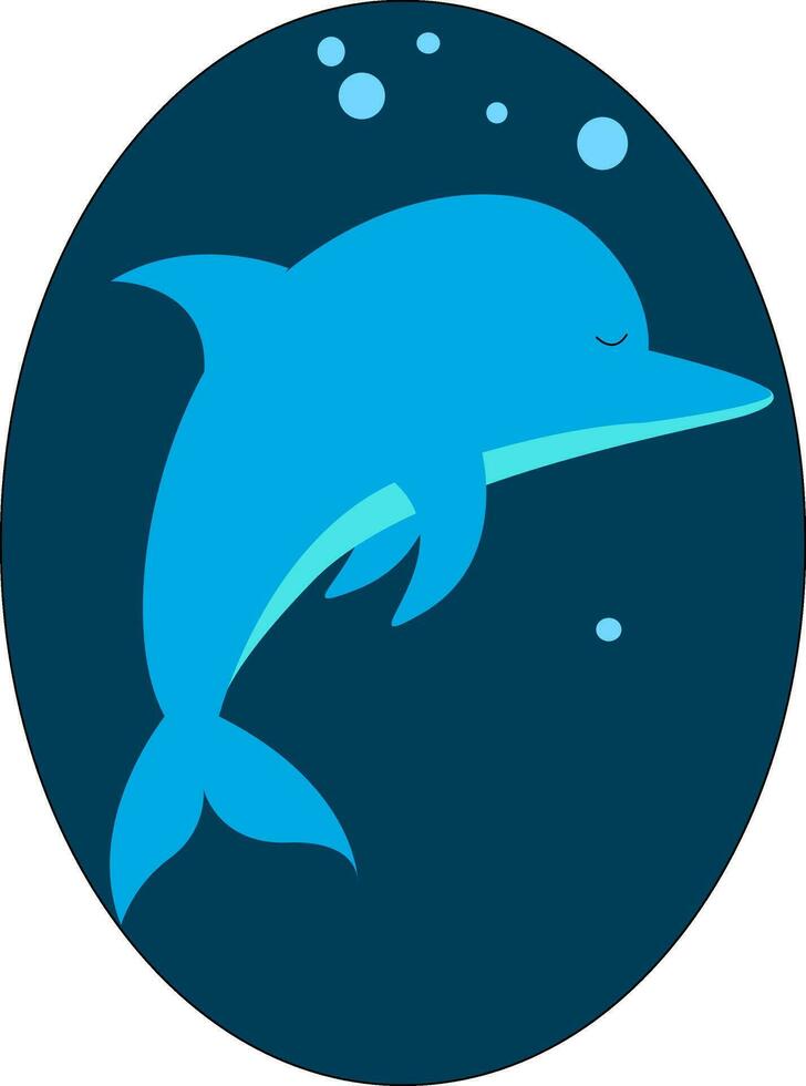 Image of dolphin, vector or color illustration.