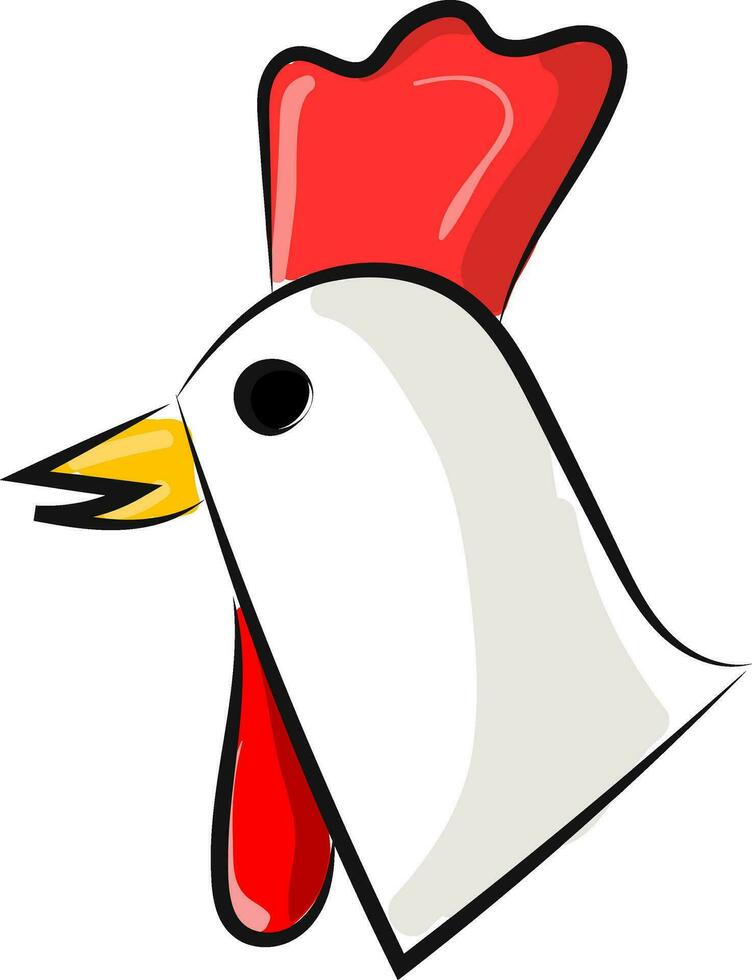Image of chicken head-chicken, vector or color illustration.