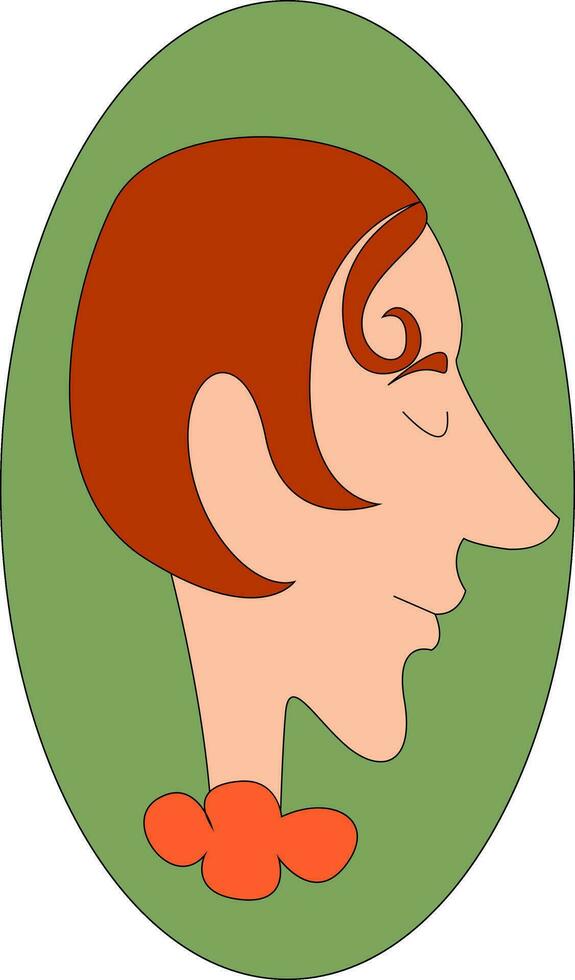 verde perfil, vector o color ilustración.