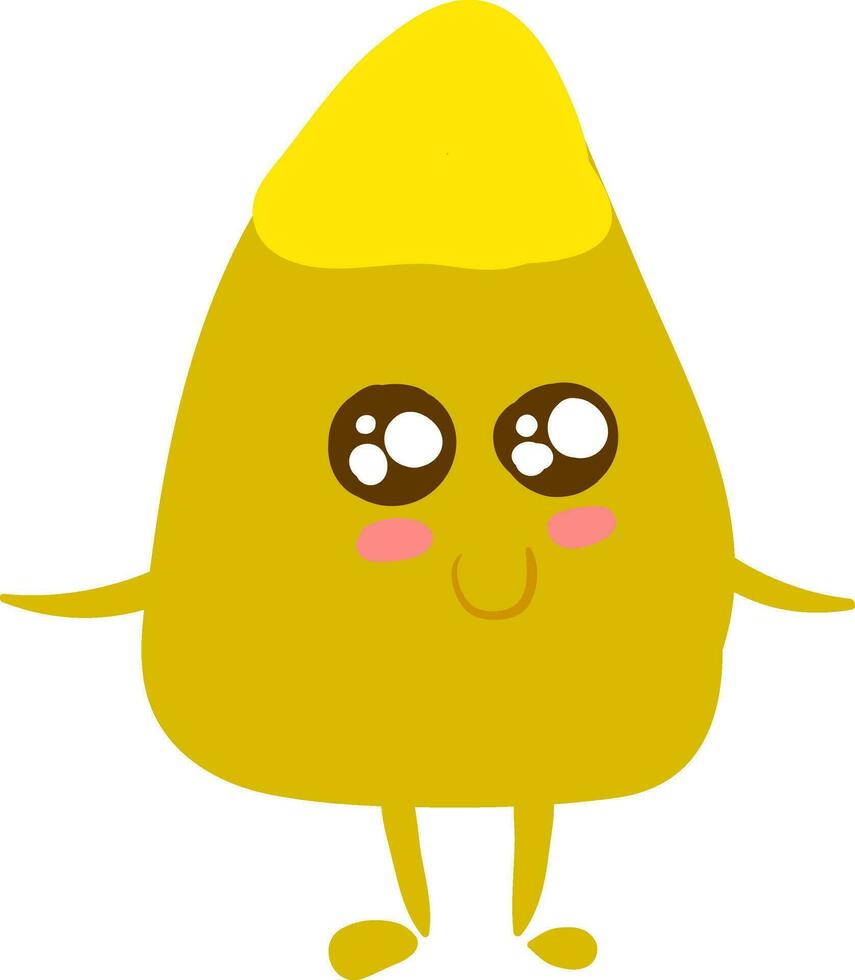 Image of cute corn kernel, vector or color illustration.