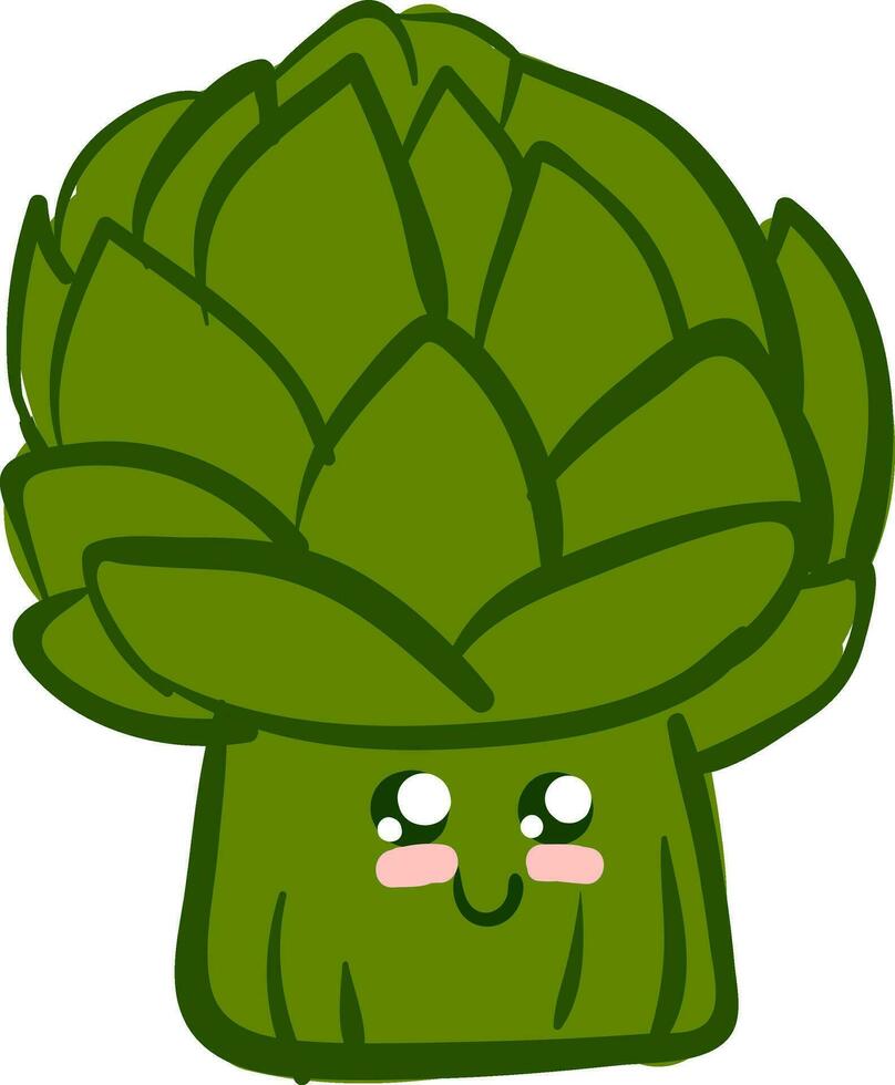 Image of cute artichoke, vector or color illustration.
