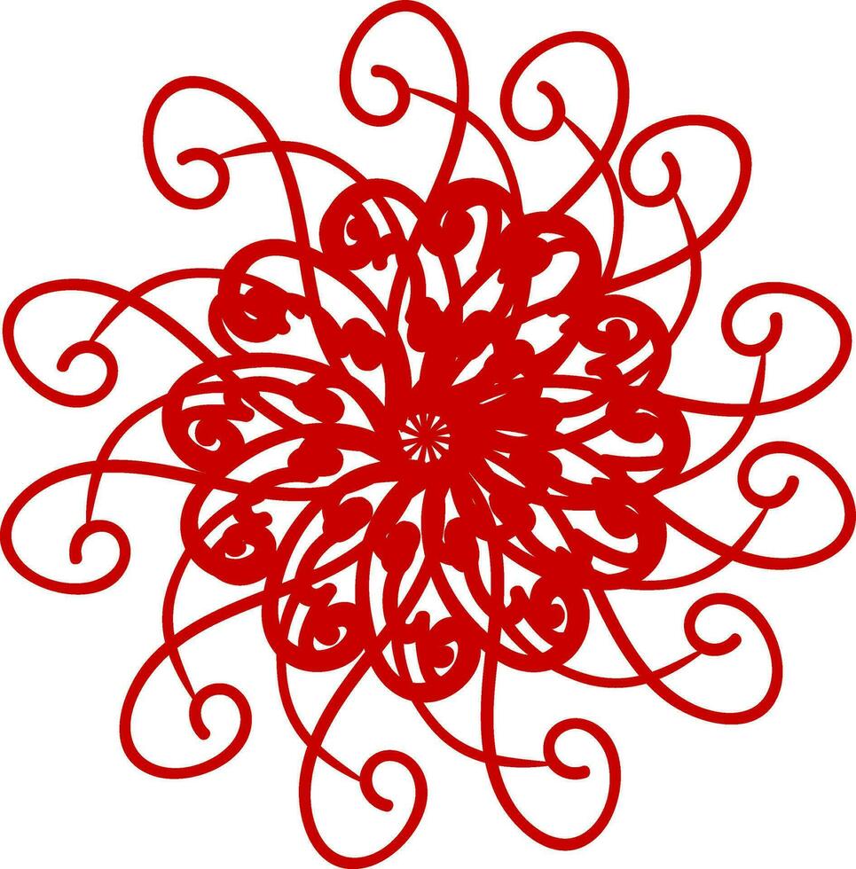 imagen de Cereza redondo ornamento, vector o color ilustración.