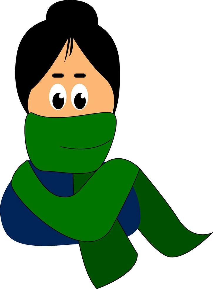 verde bufanda, vector o color ilustración.