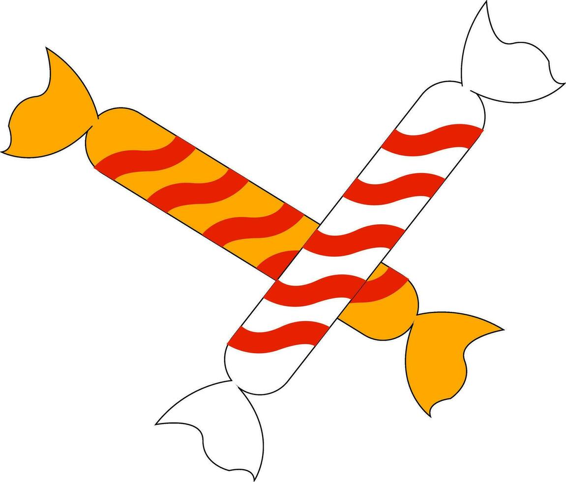 Image of two candies, vector or color illustration.