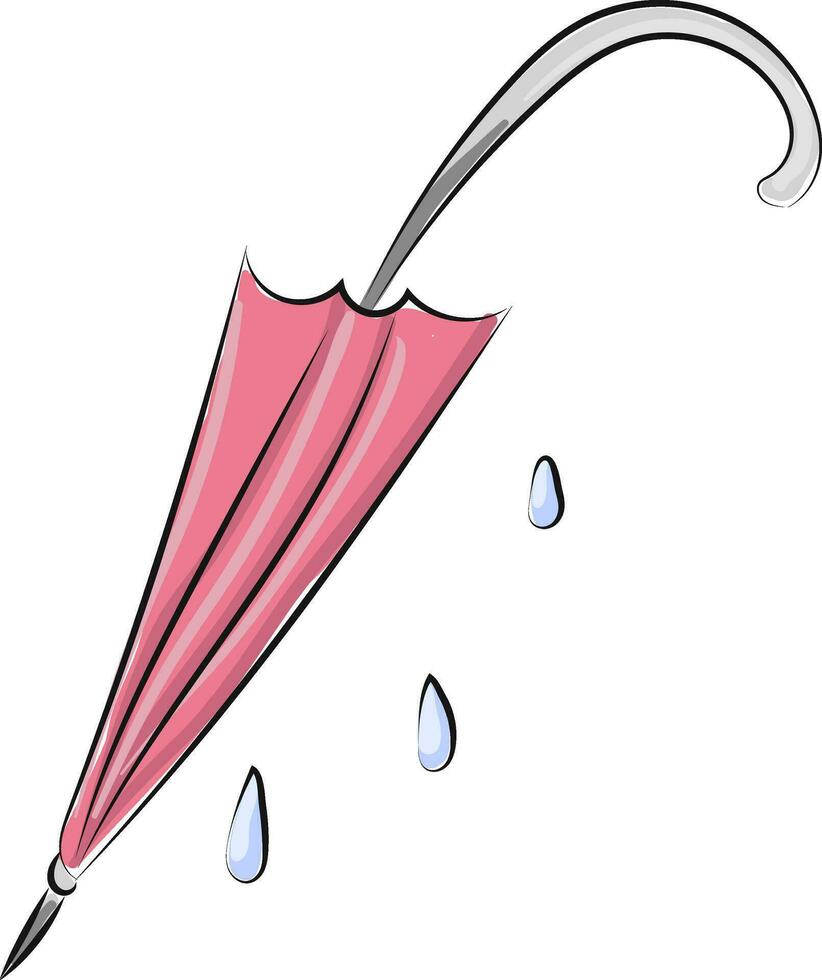 Image of closed umbrella, vector or color illustration.
